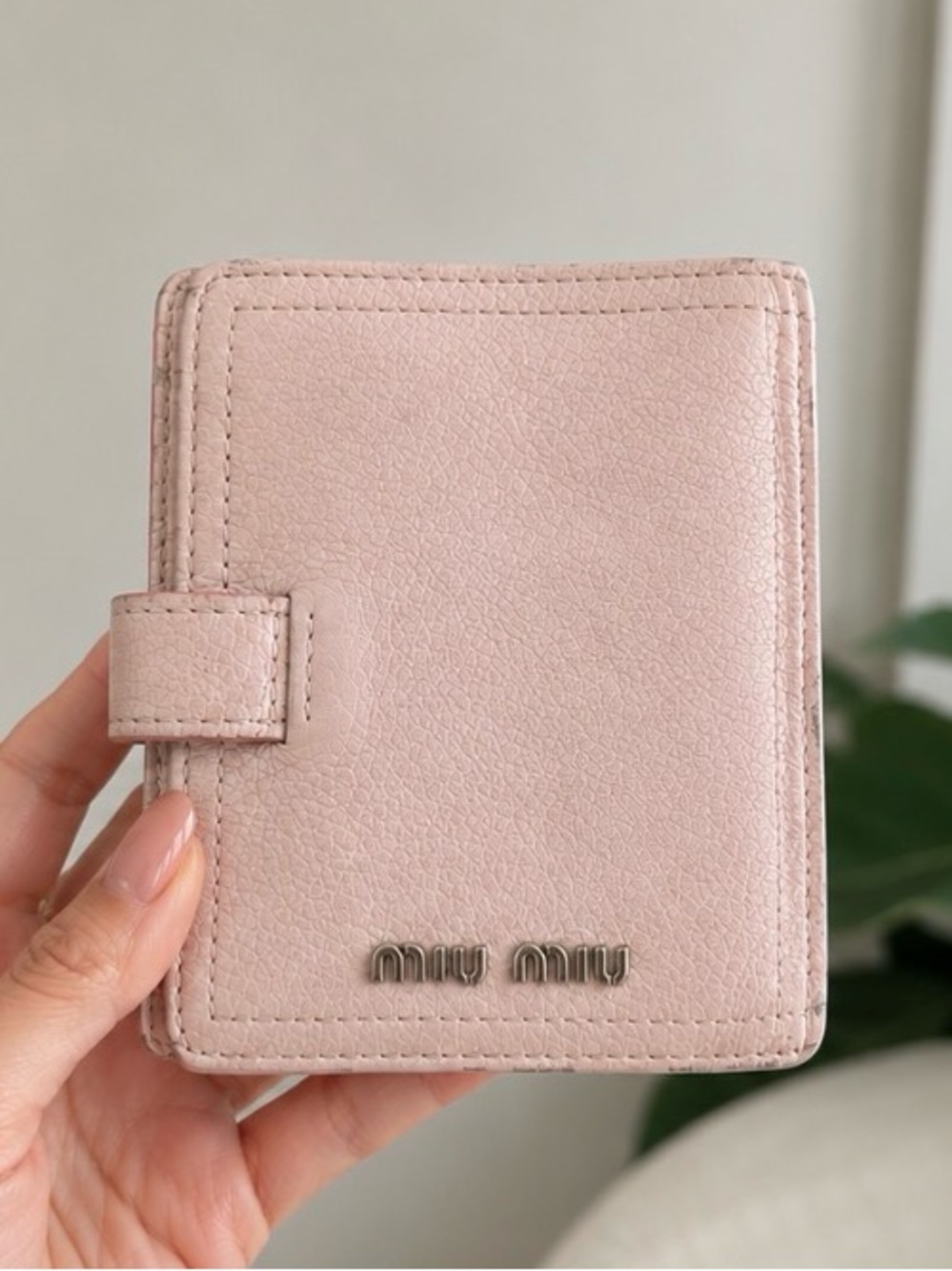 Miu Miu Compact Wallet with Crystal Button with silver hardware - Picture 3 of 8